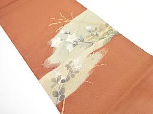 秋草模様織り出し　袋帯